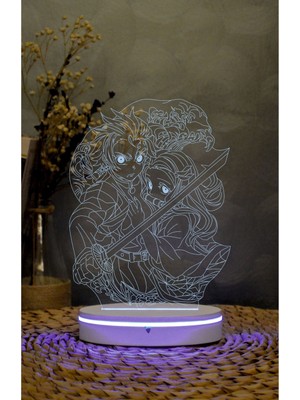 Normadia 3D LED Lamba, Renkli Anime Gece Lambası, Dekoratif ve Şık Tasarım
