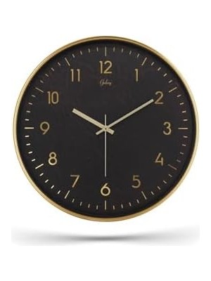 Skygo Galaxy 717-A-4 Serisi Klasik Rakamlı Metal Görünümlü Sessiz Akar Modern Duvar Saati 40 cm