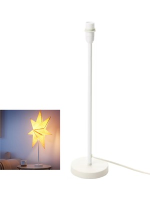 Normadia 48 cm Beyaz Çelik Masa Lambası Abajur Tabanı, Modern ve Şık Tasarım
