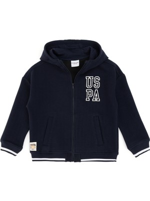 U.s. Polo Assn. Erkek Çocuk Lacivert Sweatshirt Düz Yaka Tek Cepli Günlük Kullanım İçin Rahat