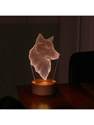 Normadia Renkli Ahşap Kafatası LED Lamba, Dekoratif ve Hediye Aydınlatması