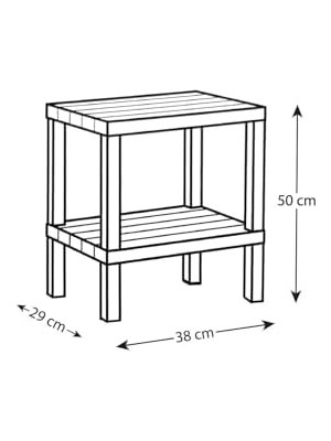 Skygo 2 Katlı Çok Amaçlı Düzenleyici Raf Ünitesi – Plastik Kitaplık, Banyo, Mutfak,, Depolama ve Saklama Rafı (Beyaz)
