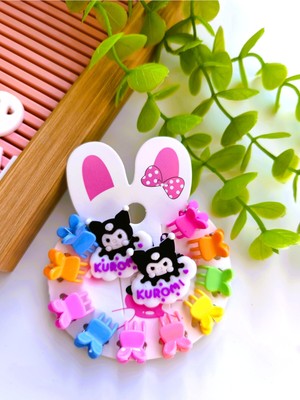 Kuromi Set (10 Adet Minik Mandal Toka - 2 Adet Pens Toka