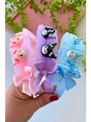 Kuromi Fiyonk ve Tül Detaylı Taç 1 Adet