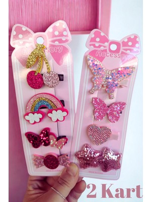 Glitter Simli Toka Seti 2 Kart(8 Adet)