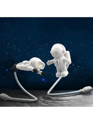 Normadia Dekoratif Astronot LED Gece Lambası, USB Klavye ve Kitap Okuma Işığı
