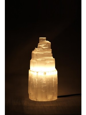 Normadia Doğal Selenit Taşlı El Yapımı Lamba, Şık ve Enerji Dolu Aydınlatma