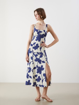 Lc Waikiki Yeni Sezon U Yaka Çiçekli Askılı Elbise