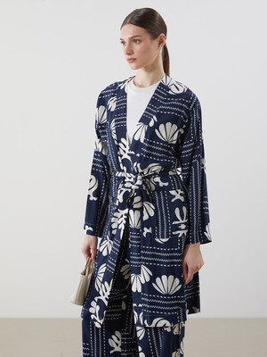 Lc Waikiki Yeni Sezon Şal Yaka Desenli Oversize Kadın Kimono