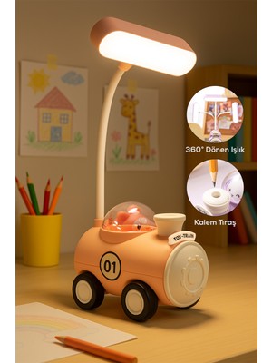 Normadia 360° Dönen Kalem Traşlı LED Gece Lambası, Pembe, Pratik ve Şık Tasarım