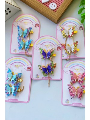 1 Çift Sallantılı - Taşlı Kelebek Pens Toka