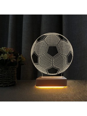 Normadia 3D Futbol Topu Tasarımlı Çocuk Odası Gece Lambası, LED Işıklı Eğlenceli Dekor