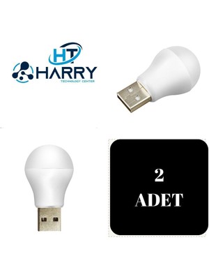 Normadia 2'li Mini USB Gün Işığı LED Ampul Seti, Çocuk Odası ve Okuma Lambası