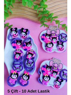 Kuromi Lastik Toka (2 Kart - 10 Adet Lastik Toka )