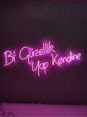 Normadia Güzellik Yap Kendine Neon Yazı Dekoratif Aydınlatma 100X50CM