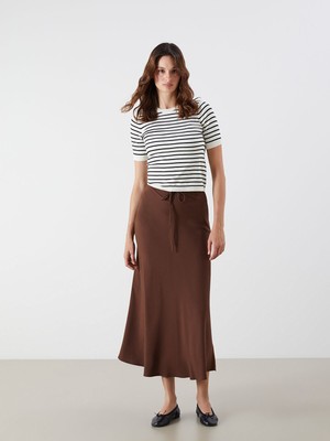 Lc Waikiki Yeni Sezon Beli Fermuarlı Keten Karışımlı A Kesim Etek