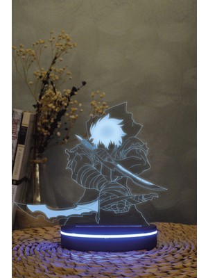 Normadia 3D Renkli Gece Lambası, Sung Jin-Woo Temalı, Dekoratif ve Modern Tasarım