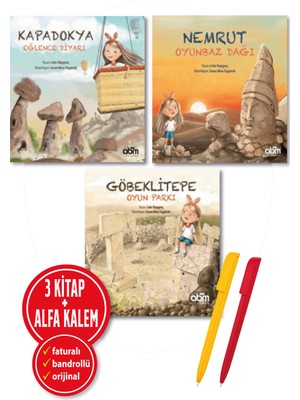 Abm Yayınevi Alfa Kalem+Kapadokya Eğlence Diyarı+Nemrut Oyunbaz+Göbeklitepe Lider Hepgenç 3 Kitap Yeni Hikayeler