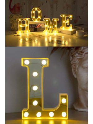 Normadia 3D LED Işıklı L Harfi Büyük Boy Doğum Günü ve Organizasyon Dekoru
