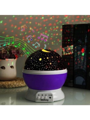 Normadia Renkli Yıldızlar Gökyüzü Projeksiyon Gece Lambası Mor, Sıcak ve Rahat Ambiyans