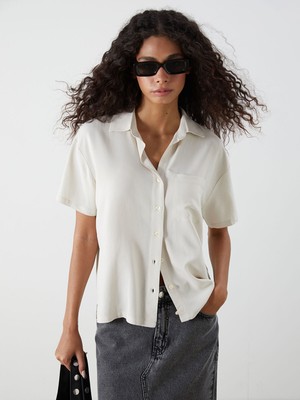 Lc Waikiki Yeni Sezon Keten Karışımlı Kadın Gömlek