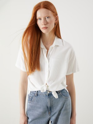 Lc Waikiki Yeni Sezon Keten Karışımlı Kadın Gömlek