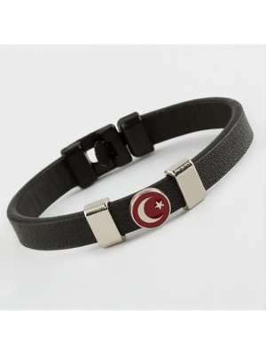 DS LLC Ay Yıldız Kaliteli Suni Deri Bileklik DLLSRSBJ34