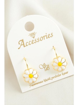 DS LLC Papatya Mineli Klipsi Küpe DLLSRSBJ34