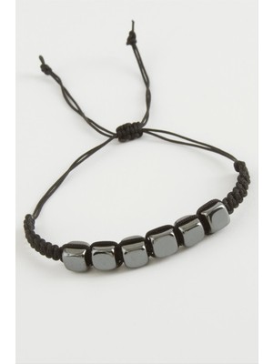 DS LLC Küp Hematit Doğal Taş Bileklik DLLSRSBJ34