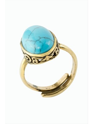 DS LLC Oval Doğaltaşlı Otantik Yüzük DLLSRSBJ34