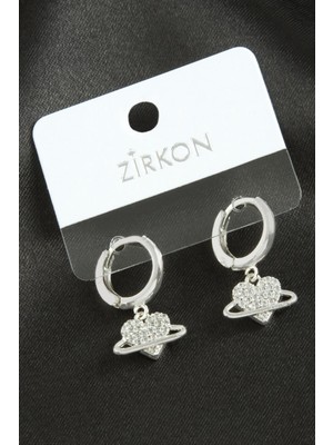 DS LLC Kalp Zirkon Taşlı Küpe DLLSRSBJ34