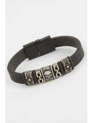 DS LLC Kuru Kafa Kaliteli Mıknatıslı Suni Deri Bileklik DLLSRSBJ34