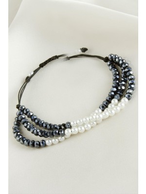 DS LLC Incili Üçlü Kristal Bileklik DLLSRSBJ34