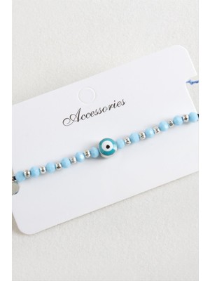 DS LLC Nazar Kristal Makrome Ip Bileklik 8 mm DLLSRSBJ34