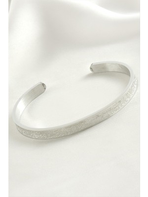 DS LLC Ayetel Kürsi Dualı Lüks Çelik Kelepçe Bileklik DLLSRSBJ34