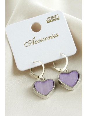 DS LLC Kalp Polyester Küpe DLLSRSBJ34