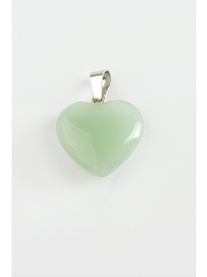 DS LLC Yeşim Kalpli Doğaltaş Kolye Ucu DLLSRSBJ34