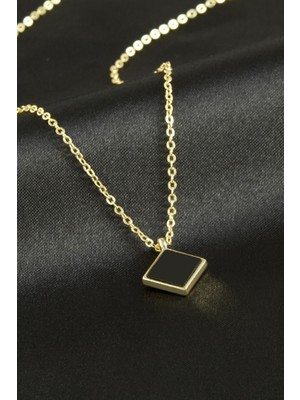 DS LLC Kare Polyester Kolye DLLSRSBJ34