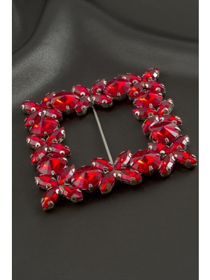 DS LLC Çiçek Kare Taşlı Kemer Tokası DLLSRSBJ34