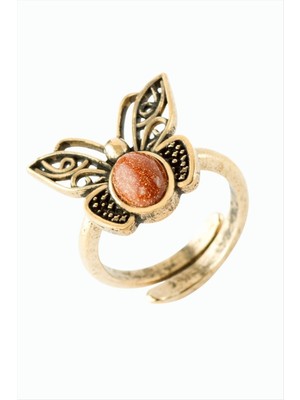 DS LLC Kelebek Doğaltaşlı Otantik Yüzük DLLSRSBJ34