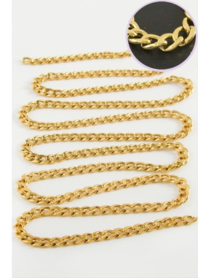 DS LLC 5 mm Düz Sarı Renkli Çelik Zincir 1 Metre DLLSRSBJ34