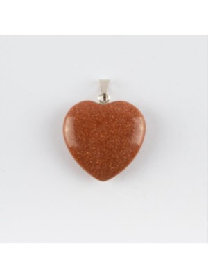 DS LLC Kahve Yıldız Kalpli Doğaltaş Kolye Ucu DLLSRSBJ34