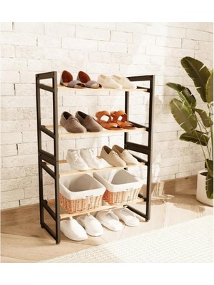 DS LLC Ieg™ 4 Katlı Ahşap Ayakkabılık  DCLLS-RSTK345