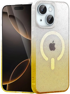 Mey İthalat Bfs  Apple iPhone 15 Pummel Shiny Magsafe Kapak - Gold