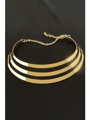 DS LLC Çizgili Metal Tasma Kolye DLLSRSBJ34