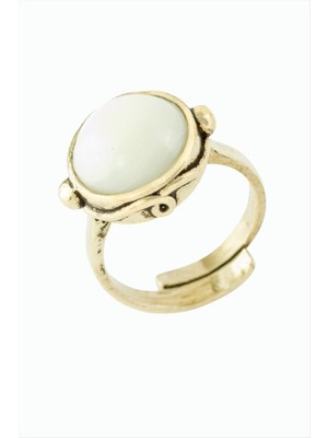 DS LLC Yuvarlak Doğaltaşlı Otantik Yüzük DLLSRSBJ34