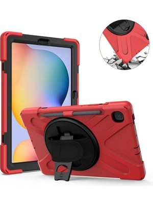 Mey İthalat Bfs  Samsung Galaxy P610 Tab S6 Lite 10.4 Kılıf Amazing Tablet Kapak - Kırmızı