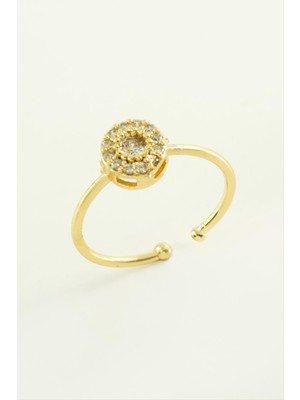 DS LLC Yuvarlak Zirkon Taşlı Yüzük DLLSRSBJ34