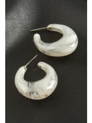 DS LLC Oval Plastik Küpe DLLSRSBJ34