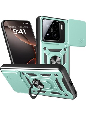 Mey İthalat Bfs  Xiaomi Mi 15 Kılıf Pars Lens Yüzüklü Silikon - Yeşil